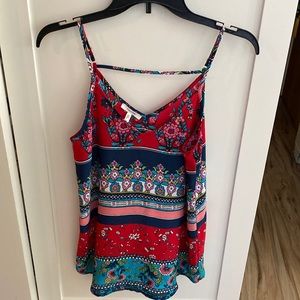 Spaghetti strap floral tank